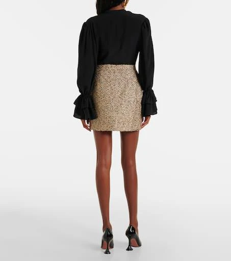 Alessandra Rich Lamé tweed miniskirt 3