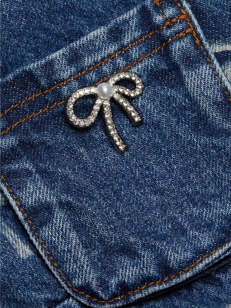 Self Portrait Bow Print Denim Jacket 7