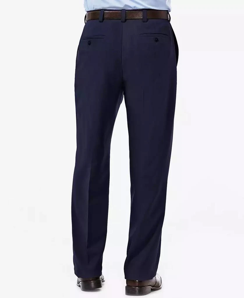 Haggar Men's Eclo Stria Classic Fit Flat Front Hidden Expandable Dress Pants 8