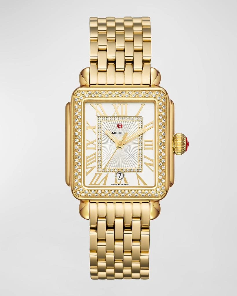 Michele Deco Madison Diamond Watch, Gold 1