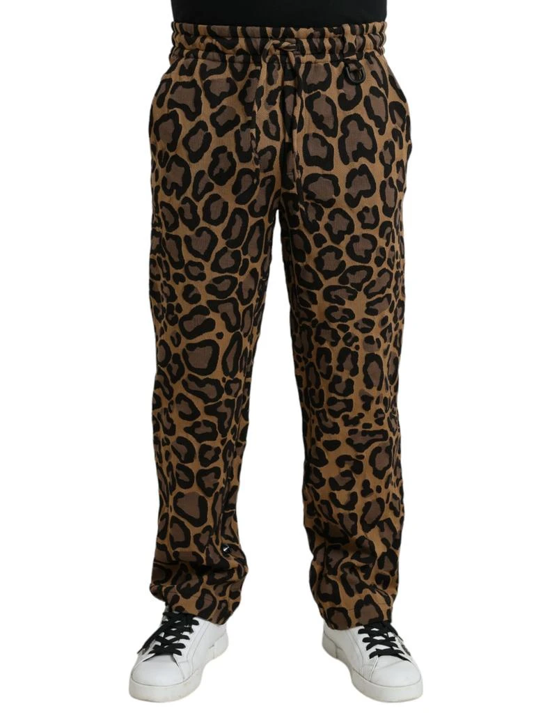 Dolce 
Gabbana Leopard Print Polyester Jogger Men
s Pants