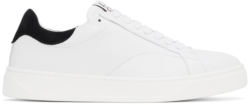 Lanvin White & Black DDB0 Leather Sneakers