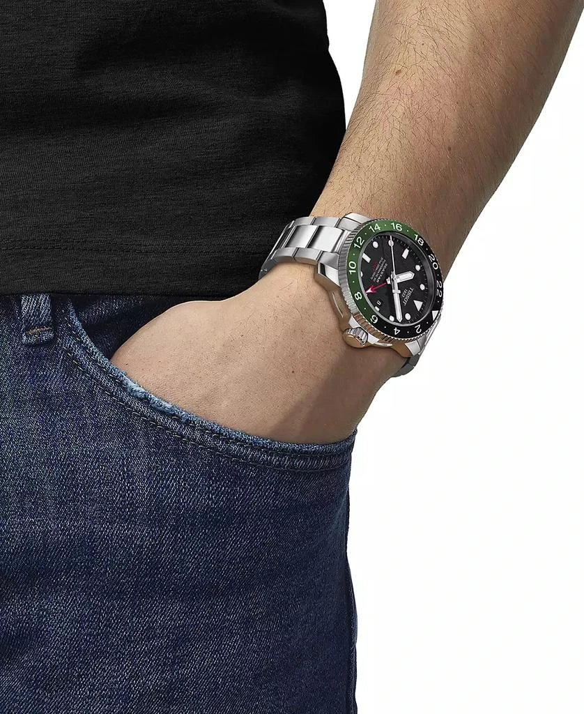 Tissot Men's Swiss Automatic Seastar 1000 Powermatic 80 GMT Stainless Steel Bracelet Watch 46mm 5