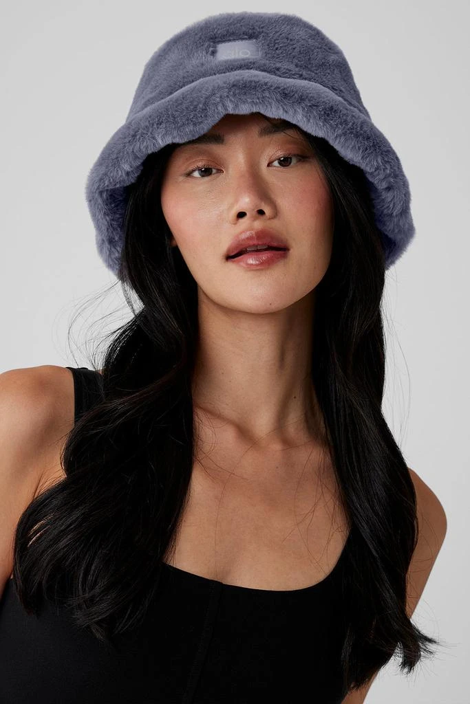 Alo Faux Fur Bucket Hat - Fog 3