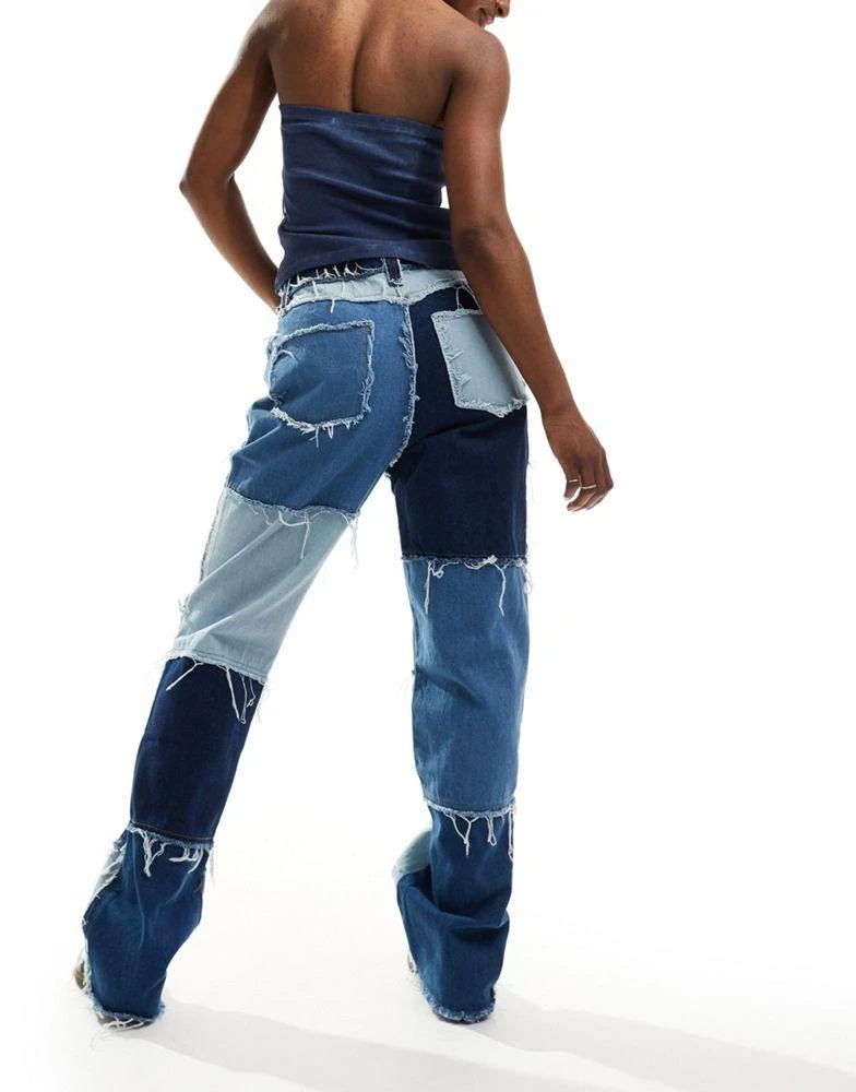 Jaded London Jaded London boyfriend jeans in blue patchwork denim 3