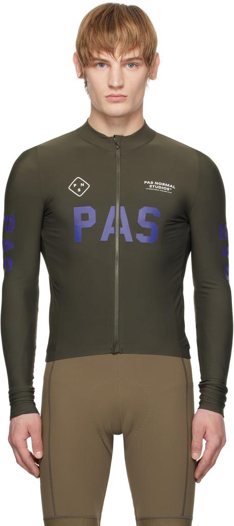 Pas Normal Studios Khaki 'PAS' Mechanism Long Sleeve Cycling Top