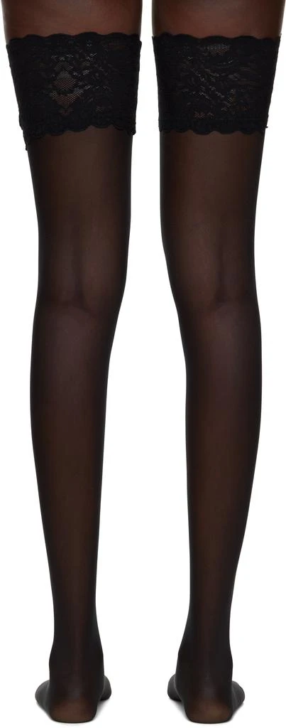 Wolford Black Satin Touch 20 Stay-Up Socks 2