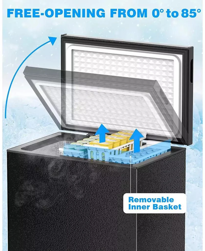Zafro 7.0 Cu Ft Chest Freezer — Removable Basket, Bottom Defrost Drain, Top-Opening, Adjustable 7-Thermostat Deep Freezer for Home or Apartment 4