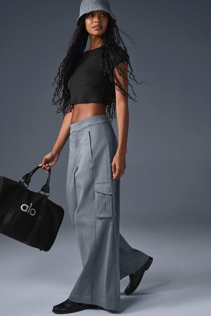 Alo Show Off Cargo Wide Leg Trouser (Regular) - Steel Grey
