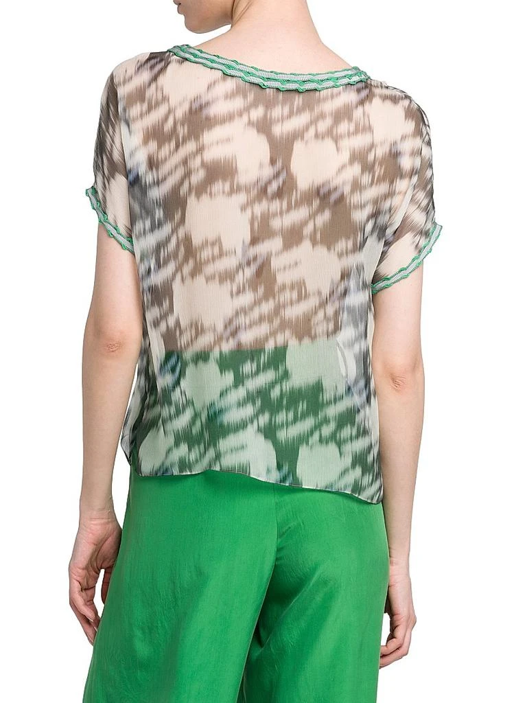 Giorgio Armani Printed Sheer Chiffon Top 5