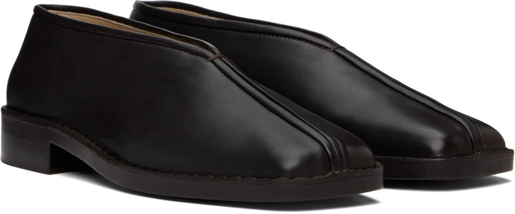 Lemaire Brown Flat Piped Loafers 4