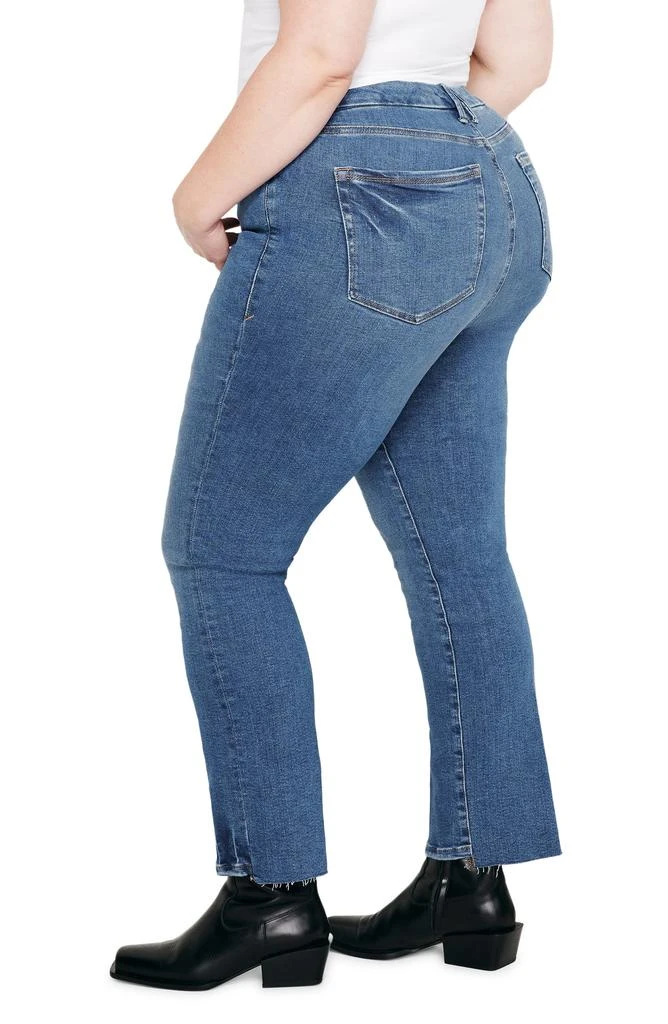 Good American Good Legs Step Hem Ankle Straight Leg Jeans 9