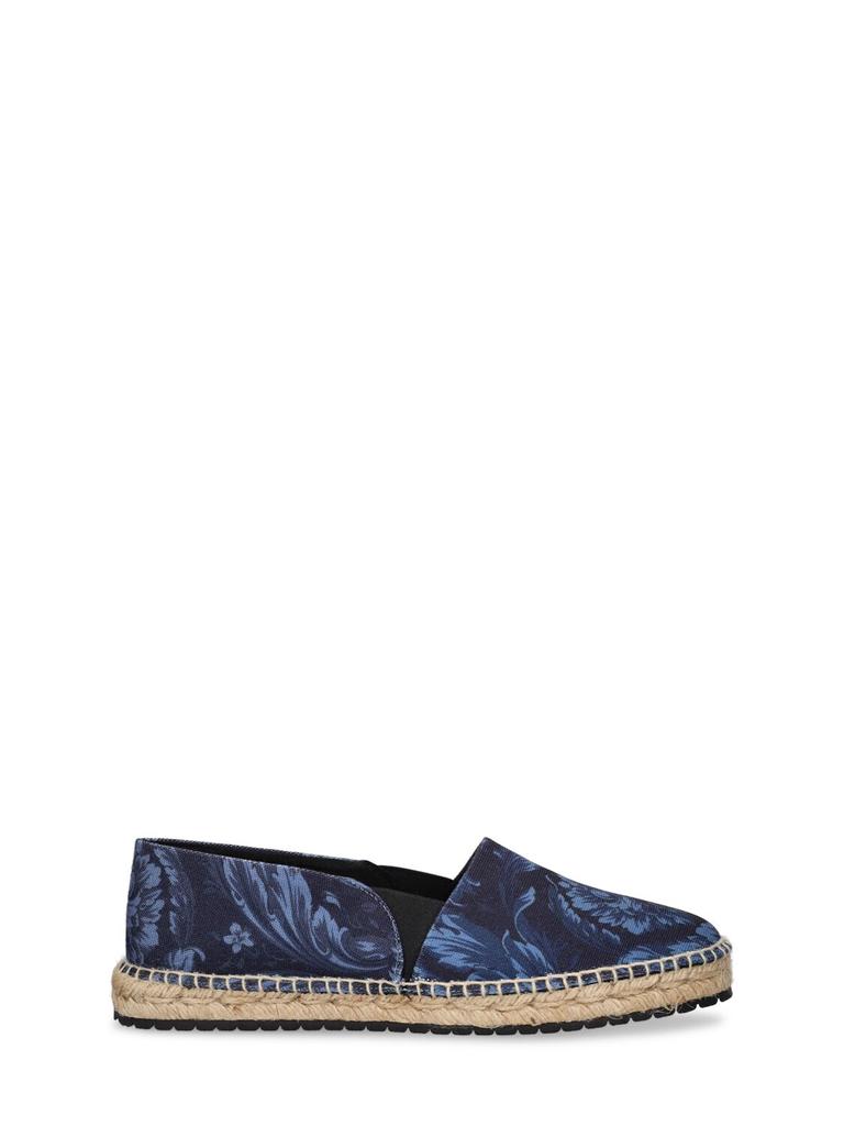 VERSACE Printed Canvas Espadrilles