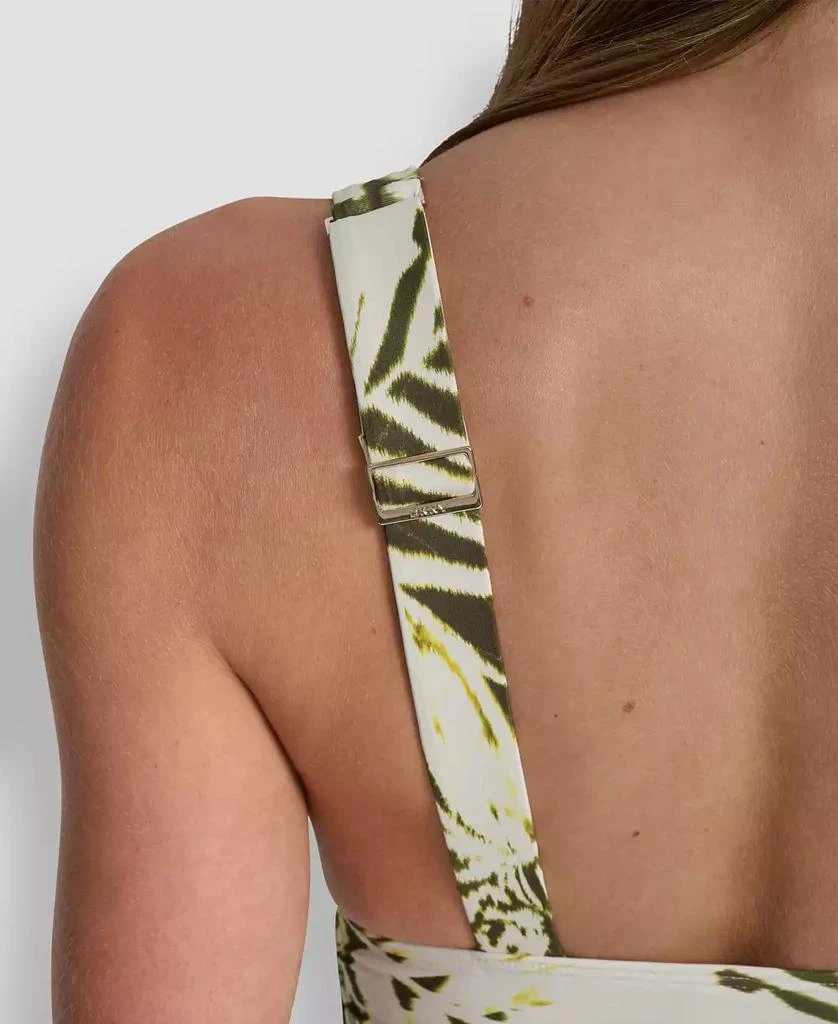 DKNY Women's Side Tie Plunge Removable Cups One-Piece Swimsuit 4