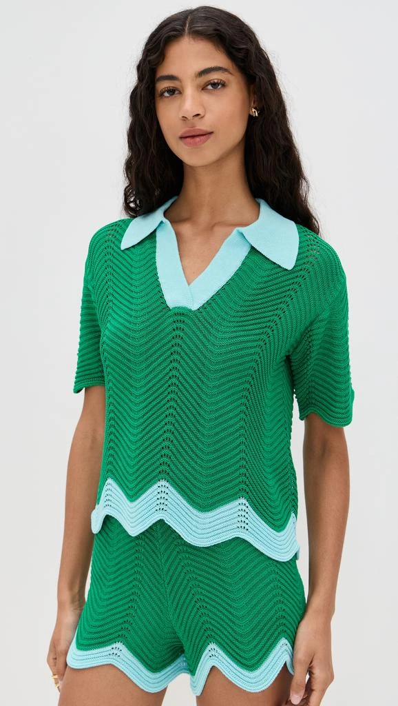 English Factory Scallop Short Sleeve Knit Polo 6