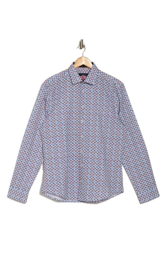 SOUL OF LONDON Dot Print Long Sleeve Button-Up Performance Shirt 3