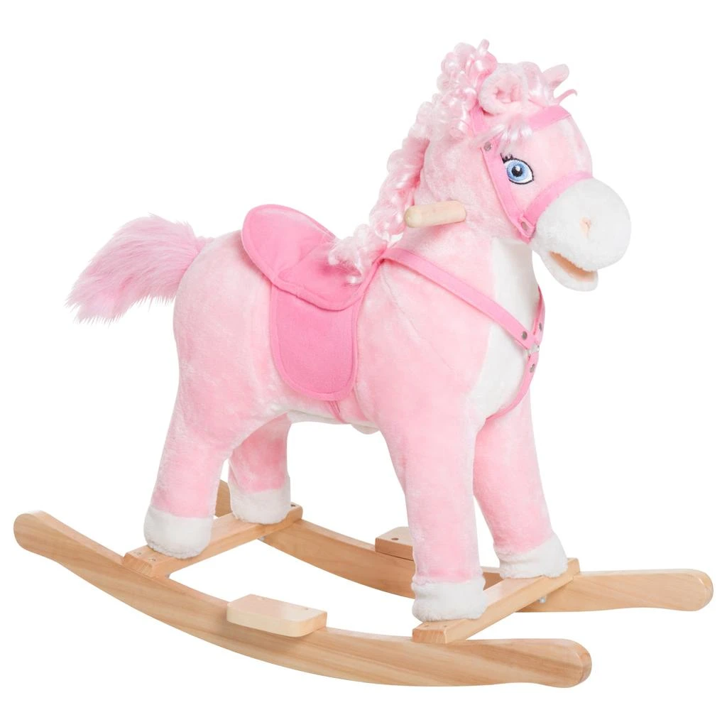 BreeBe Plush Rocking Horse Ride-On Toy for Toddlers