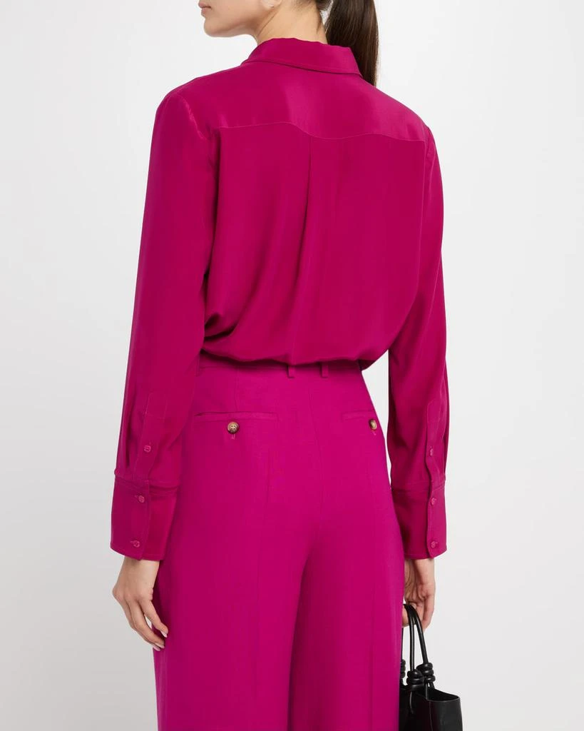 ARGENT Button-Down Silk Charmeuse Blouse 3