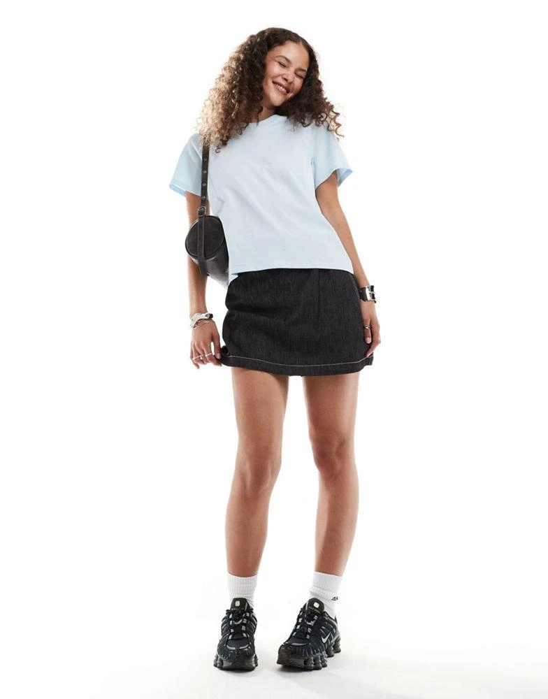 Monki Monki short sleeve t-shirt in light blue 3