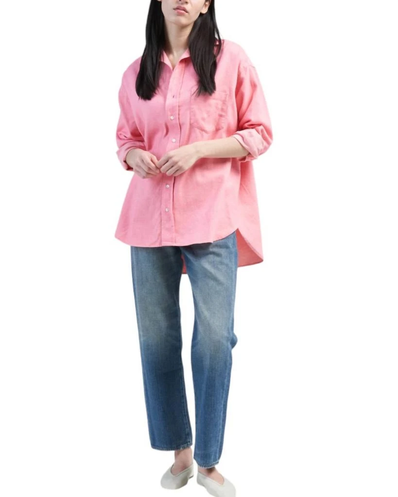 Frank & Eileen Shirley Oversized Button Up Shirt In Pink 1