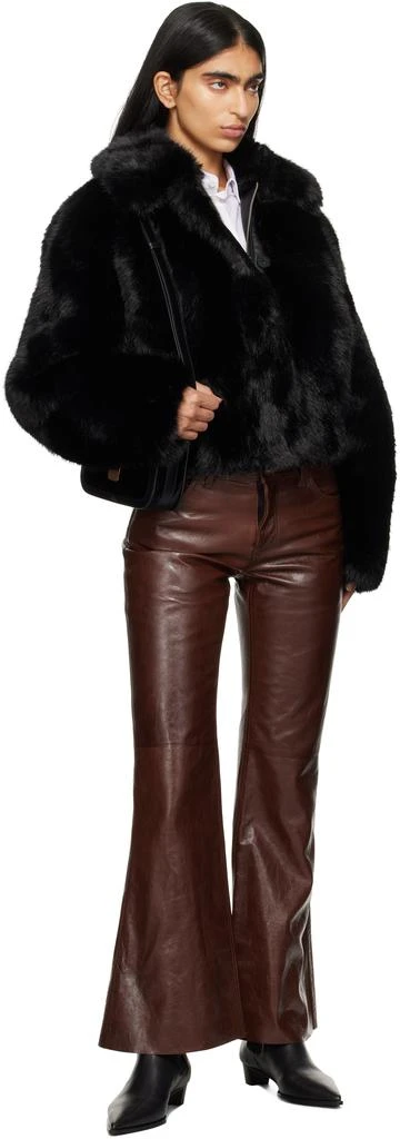 STAND STUDIO Black Lena Faux-Fur Jacket 4
