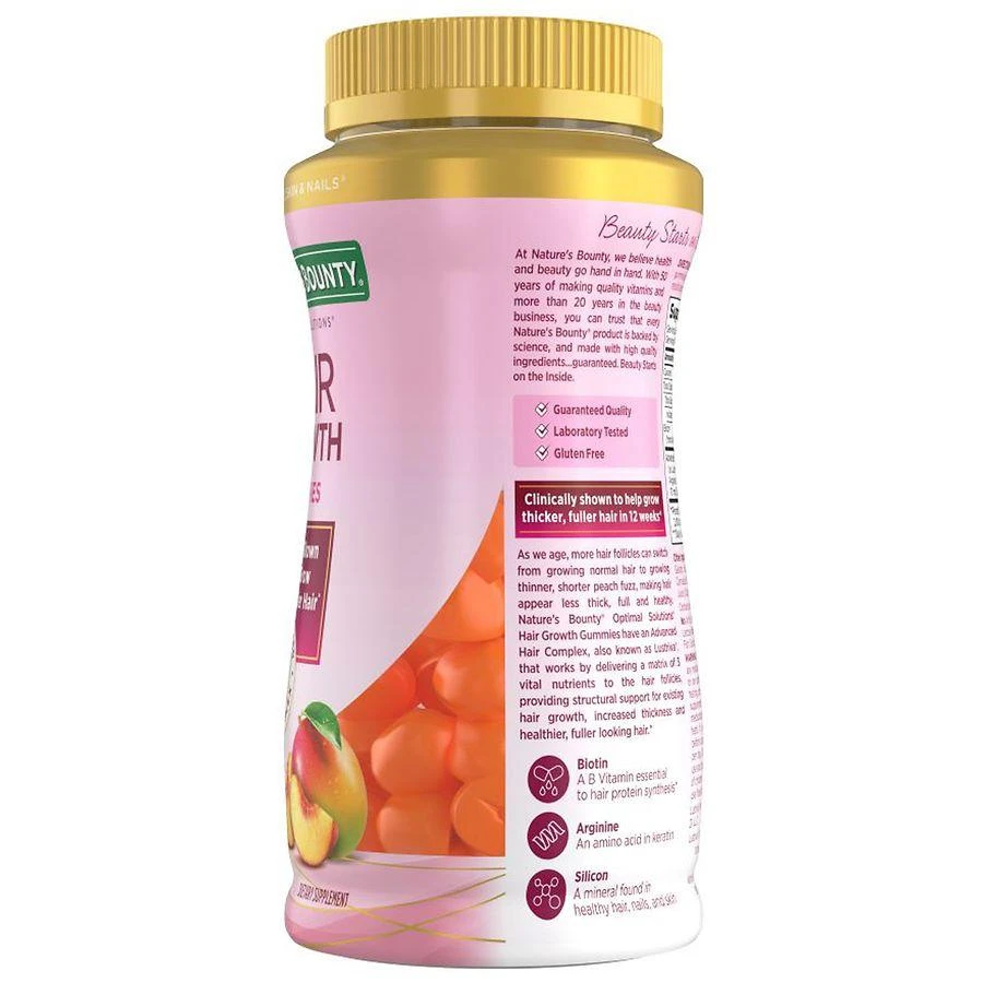Nature's Bounty Hair Growth Gummies Peach Mango 3
