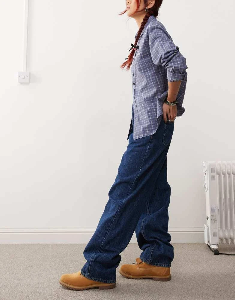 Dr Denim Dr Denim Donna relaxed fit high waist wide straight leg jeans in stream dark retro 3