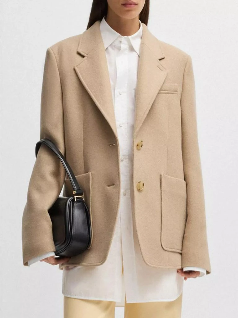 Hugo Boss Oversized-Fit Blazer in Melange Wool 3