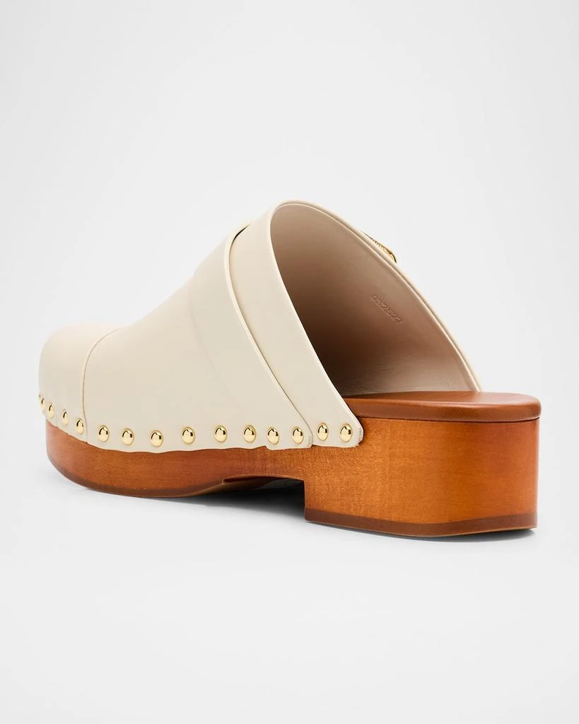 Chloé Jeannette Calf Leather Buckle Clogs 4