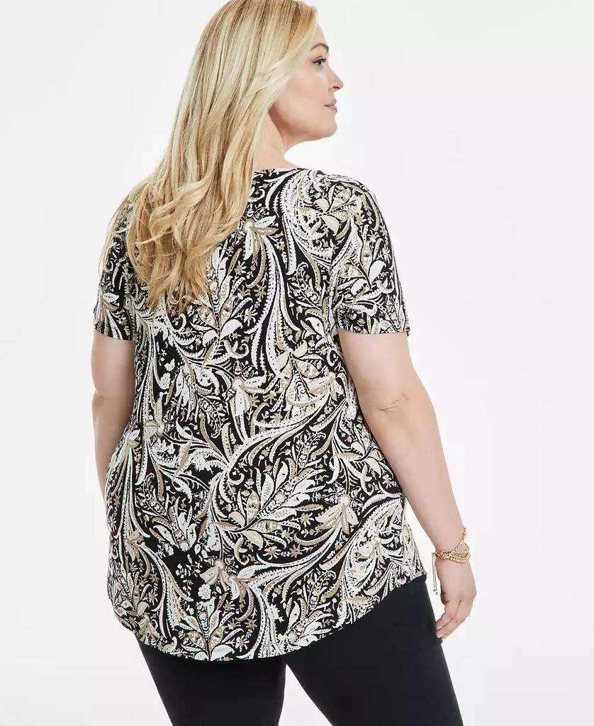 JM Collection Plus Size Printed Short-Sleeve Top, Exclusively at Macy's 4