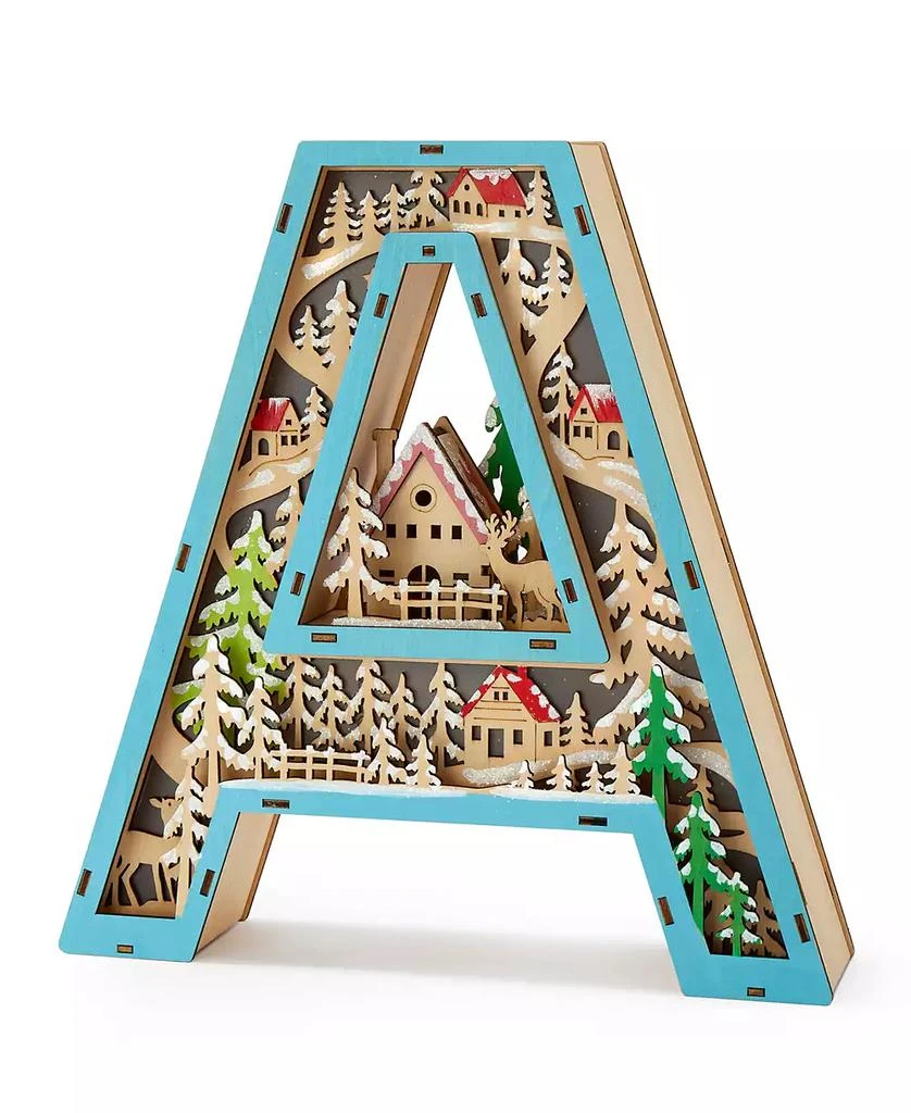 Giftcraft LED Wood Monogram Letter Decor - A