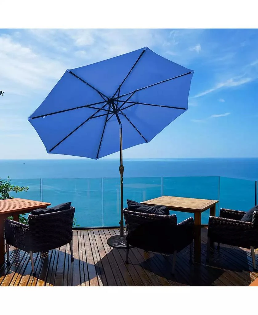 GOUUN 10 Feet Outdoor Patio Umbrella with Bright Solar LED Lights 5