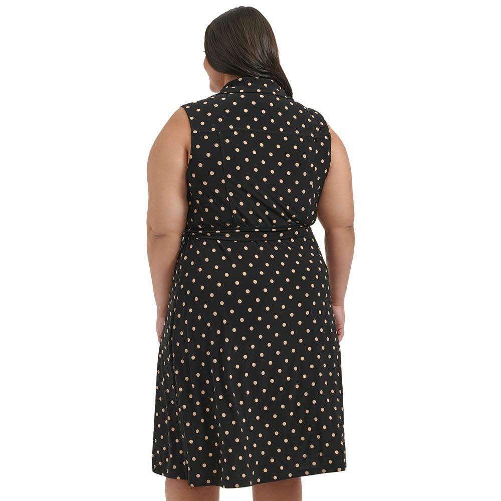 Tommy Hilfiger Plus Size Classic Dot Print Jersey Midi Dress