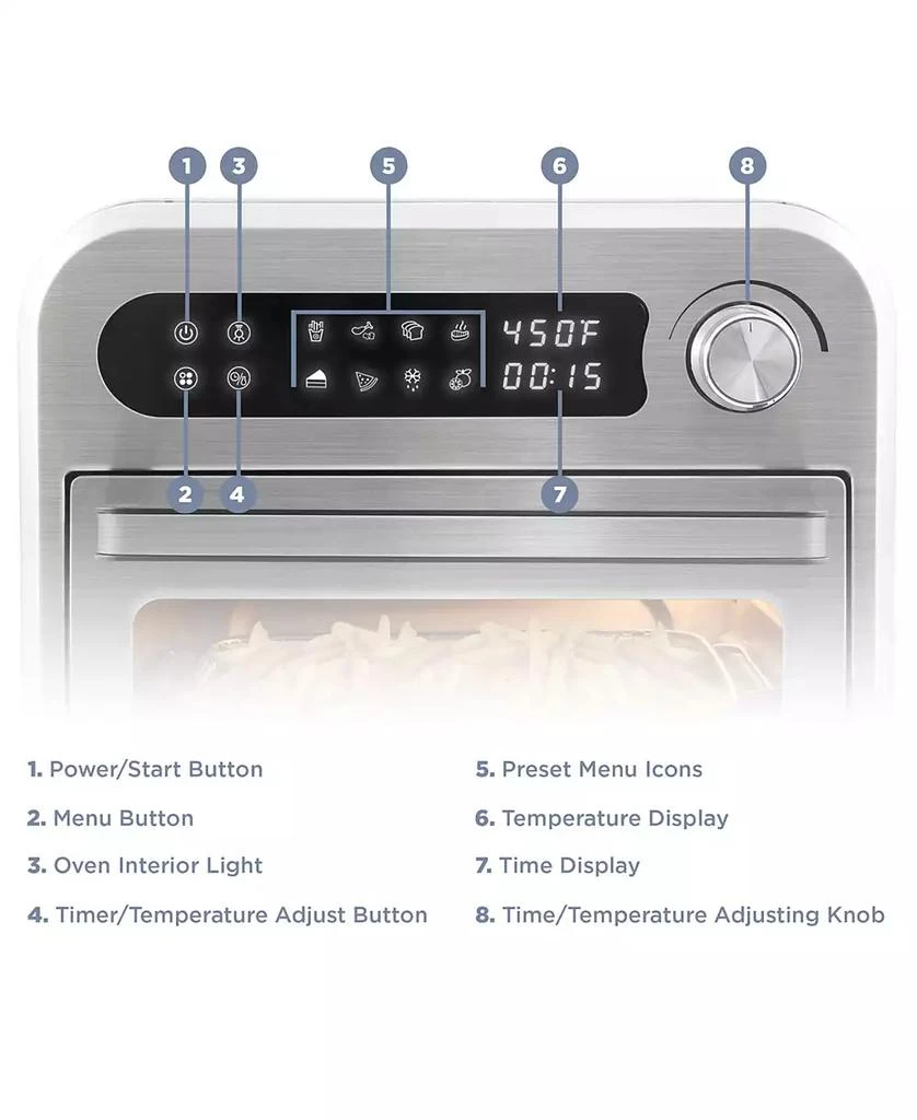 Elite Gourmet 10.5Qt Air Fryer Convection Oven with Programmable Timer 6