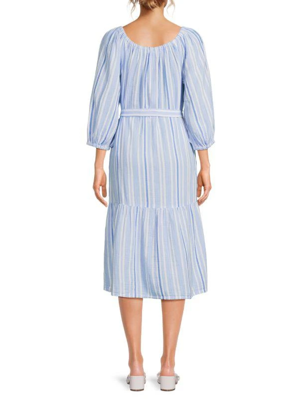 Tommy Bahama Villa Solstice Striped Tie Waist Midi Dress 2
