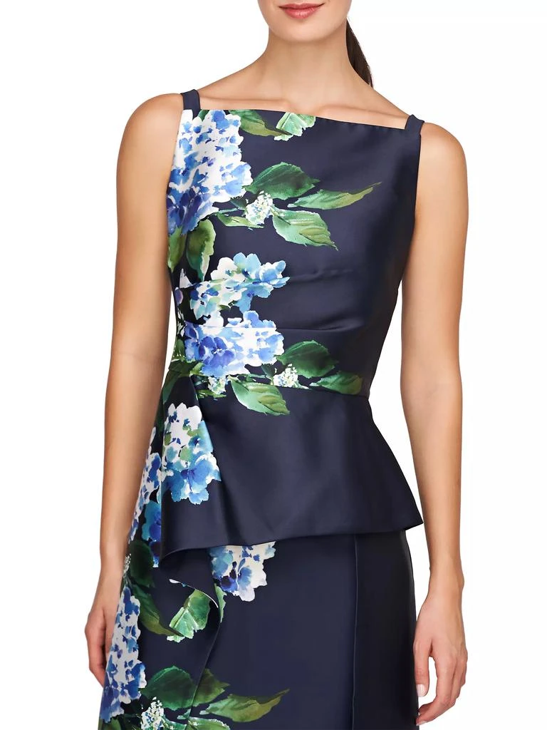 Kay Unger Barbara Hydrangea Mikado Walk-Thru Gown 6