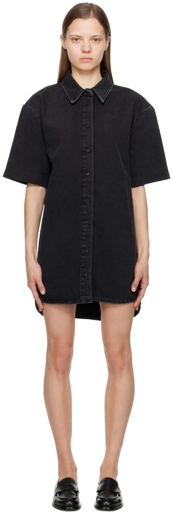 Loulou Studio Black Sant Denim Minidress 1
