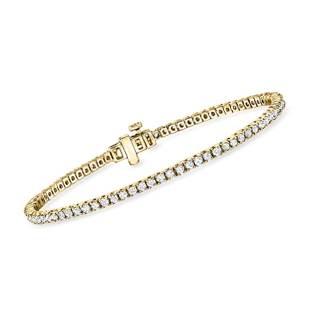 Ross-Simons Lab-Grown Diamond Tennis Bracelet in 18kt Gold Over Sterling 1