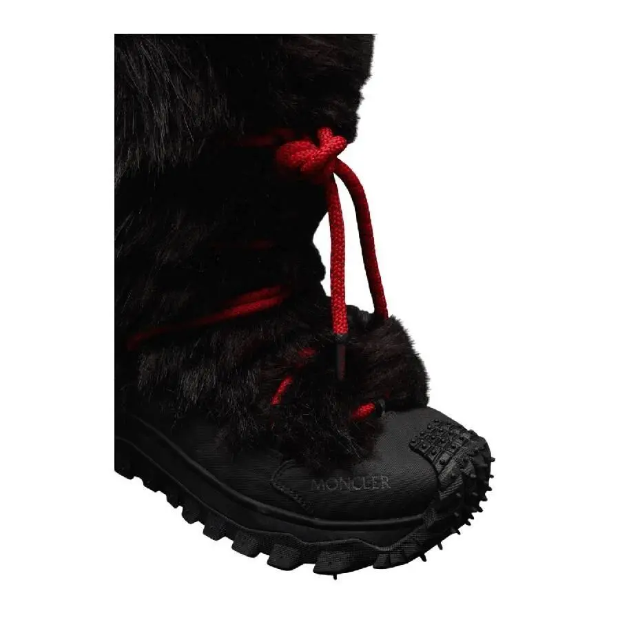 Moncler Moncler Faux Fur Lace-Up Boots, Brand Size 37 (US Size 7) 3