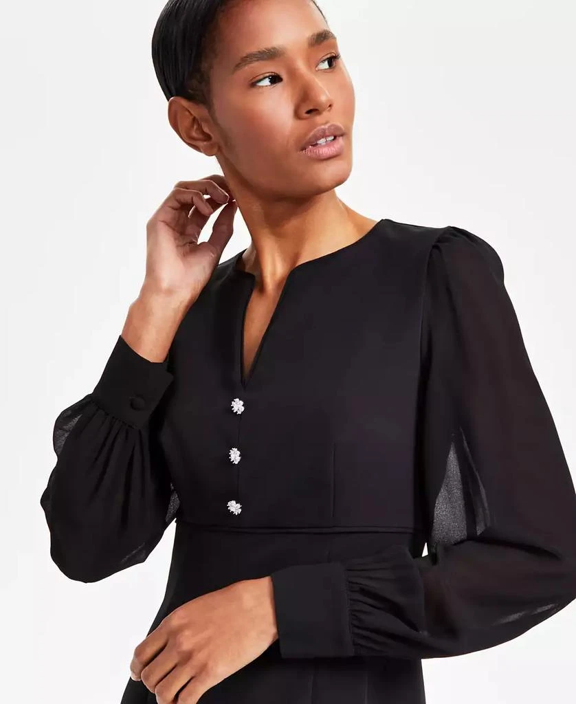 Anne Klein Women's Long-Sleeve Button Shift Dress 4
