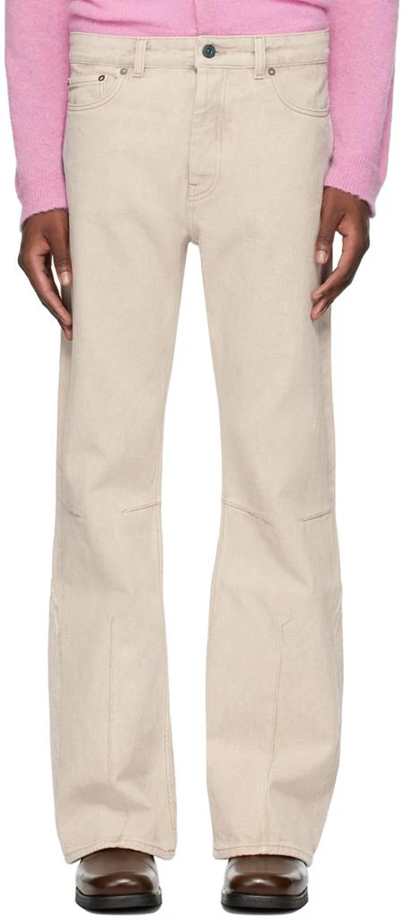 Our Legacy Beige Moto Cut Jeans 1