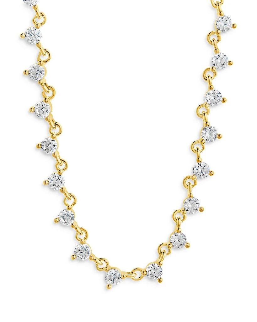 Sterling Forever Brigid Cubic Zirconia Tennis Necklace in 14K Gold Plated, 16"-18" 4