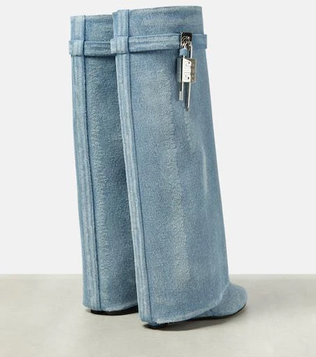 Givenchy Shark Lock denim knee-high boots 3