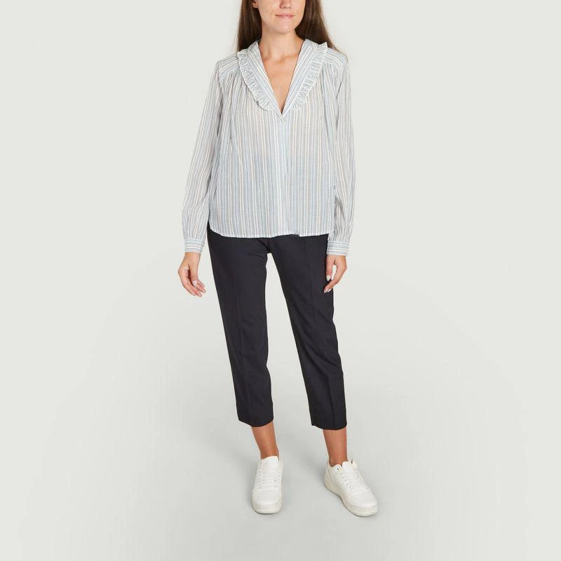 Leon - Harper Striped Cuckoo Blouse  Blue  LEON - HARPER 4