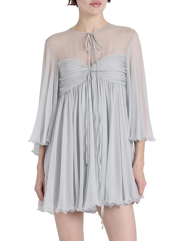 Chloé Silk Georgette Tie Neck Minidress 6