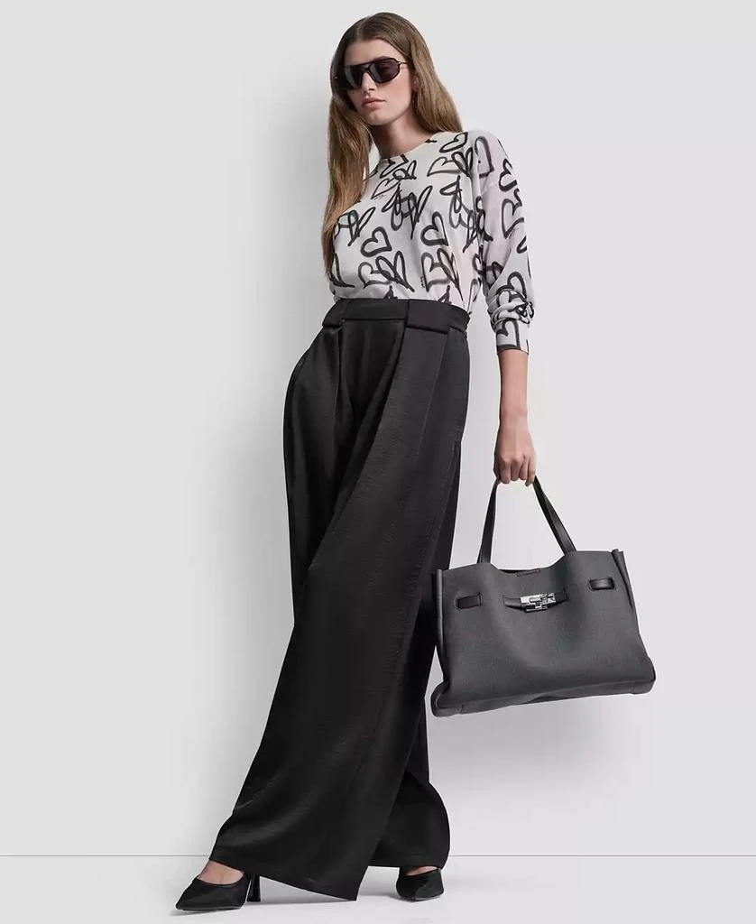 DKNY Women
s Pleated Wide-Leg Pull-On Pants 6