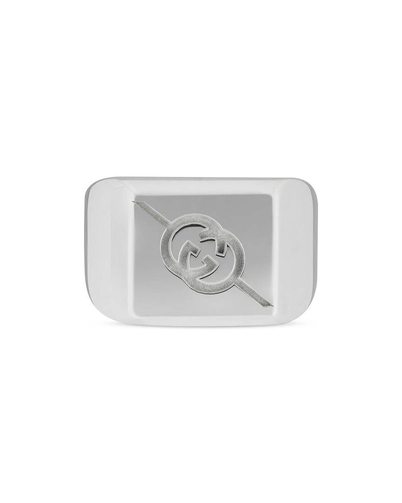 Gucci Men's Sterling Silver Tag925 Interlocking G Logo Ring 2