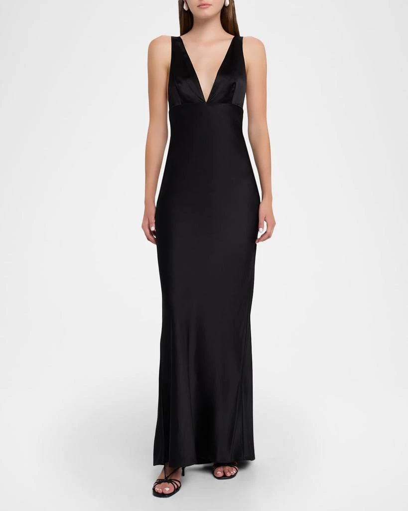 empire waist sleeveless dress 2026 Deep V Neck Empire Waist High-Low Sleeveless Bridesmaid Dresses main image 1