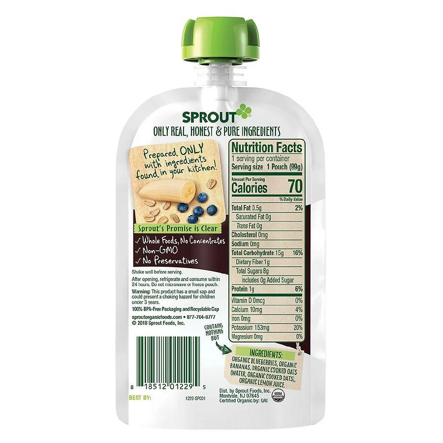 Sprout Stage 2 Oatmeal Blueberry Banana 2