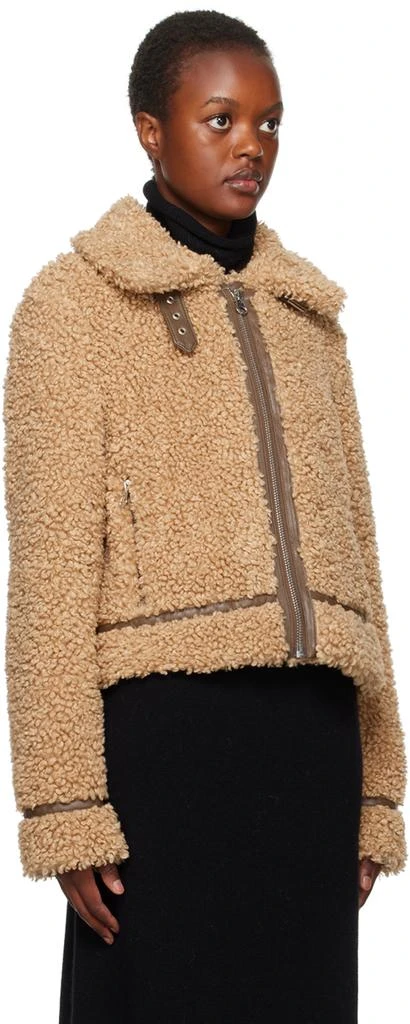 STAND STUDIO Brown Audrey Faux-Shearling Jacket 2